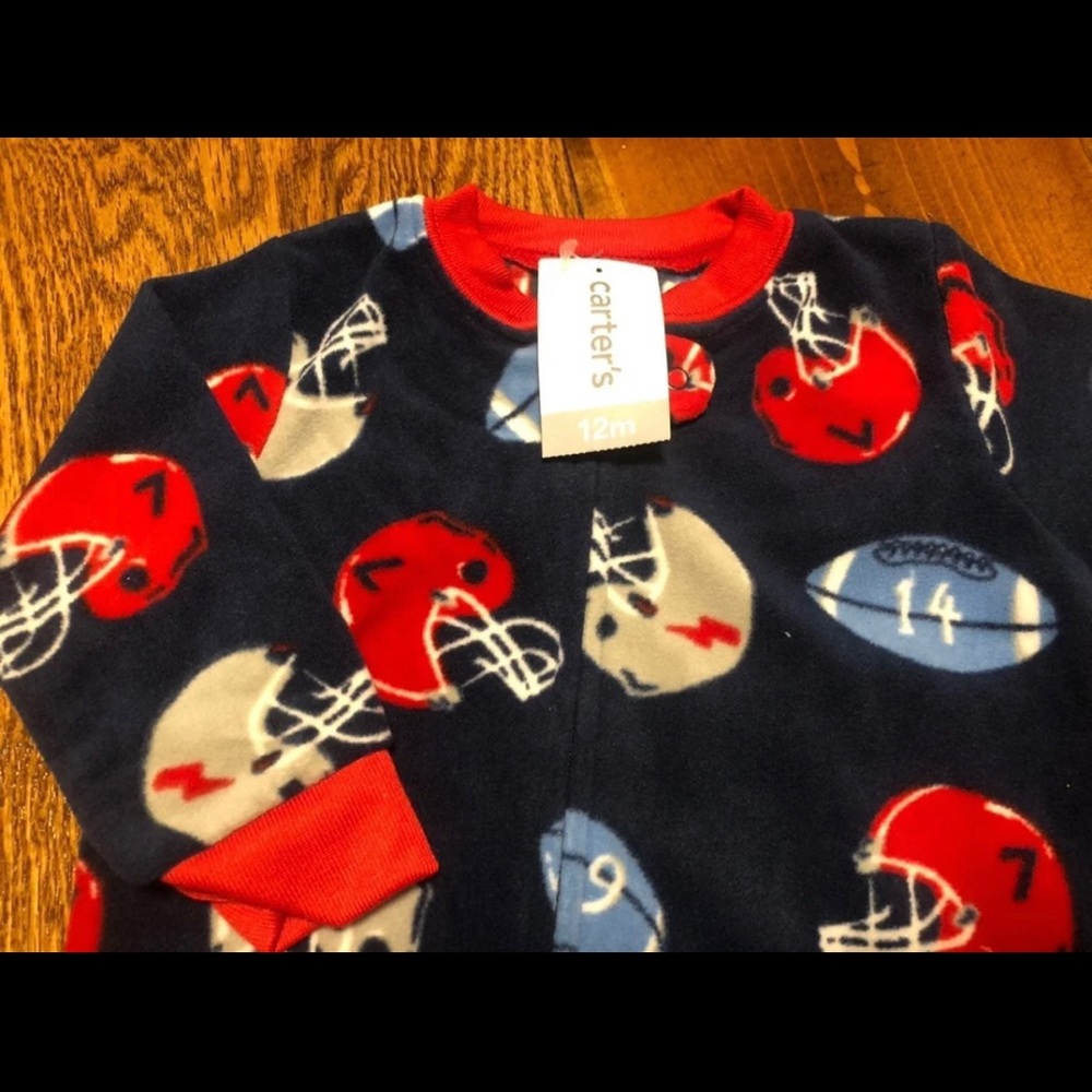 Boys 12mo Football Footie Pjs